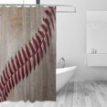 thumbnail image 2 of FREEAMG Shower Curtains Old Baseball with Red Seams Curtain, Waterproof Fabric Decor Shower Curtains for Bathroom Set with 12 Hooks, 66” x 72”, 2 of 6
