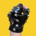 thumbnail image 4 of Guantes de cuero de medio dedo para hombres y mujeres con remaches de diamantes para bailar hip hop punk, guantes de fotografía geniales de moda para actuaciones, 4 of 6