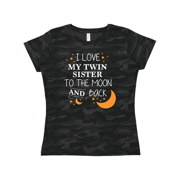 Inktastic I Love My Twin Sister to the Moon and Back Women's T-Shirt