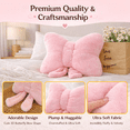 thumbnail image 3 of 2 Pack Bow Pillow, Throw Pillow for Couch, Cute Decorative Pillows, Soft Pink Aesthetic Home Decor, Lumbar Support Pillow for Bedroom, Sofa or Chair, 15 x 12.5 Inch, 3 of 8