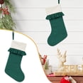 thumbnail image 2 of Clearance Under $6 Ruffled Christmas Stocking, Green Velvet Xmas Stocking with White Cuff, Large Hanging Stocking for Fireplace Tree Holiday Decor, 1PC, 2 of 5