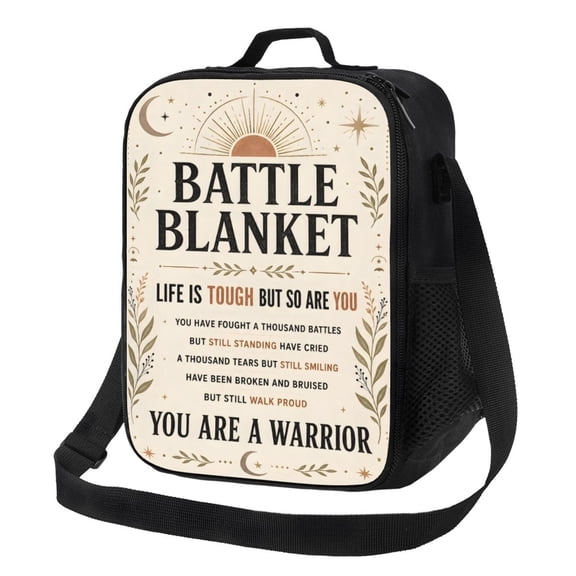 Inspirational Strength Lunch Bag Insulated Thermal Lunch Box with Shoulder Strap & Handle for Women and Men