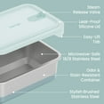 thumbnail image 6 of Bentgo MicroSteel Heat & Eat Container – Microwave-Safe, Leak-Proof, Easy-to-Clean, Lightweight Stainless Steel Reusable Food Storage with Airtight Silicone Lid (Family Size; 8.5-Cup Capacity; Aqua), 6 of 8