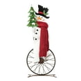 thumbnail image 2 of Glitzhome  34"H Christmas Metal Bike Wheel Snowman with Scarf Porch Decor With Tree 32"H, 2 of 5