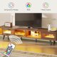 thumbnail image 4 of LLXINGS Mid Century Modern TV Stand for 75 inch TV, LED Entertainment Center with Storage and Sliding Doors, Low Profile TV Consoles for Living Room, Ancona Walnut, 4 of 9