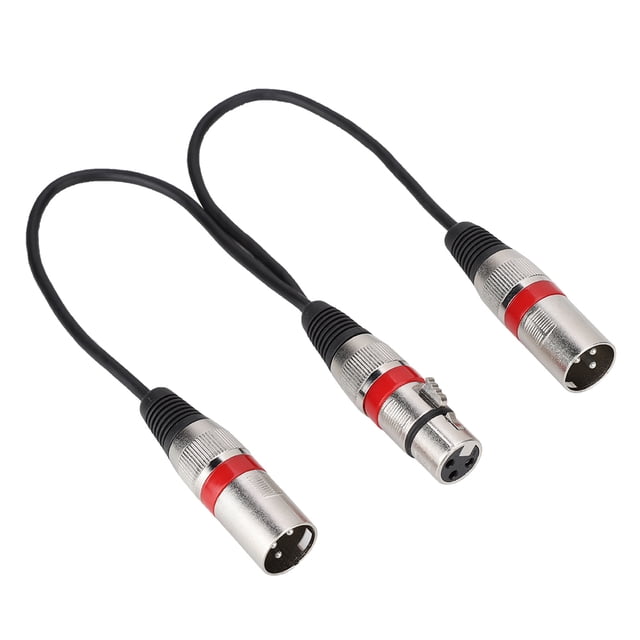 XLR Audio Splitter, Zinc Alloy Shell Plug XLR Splitter Adapter, Female To 2 Male For Speaker
