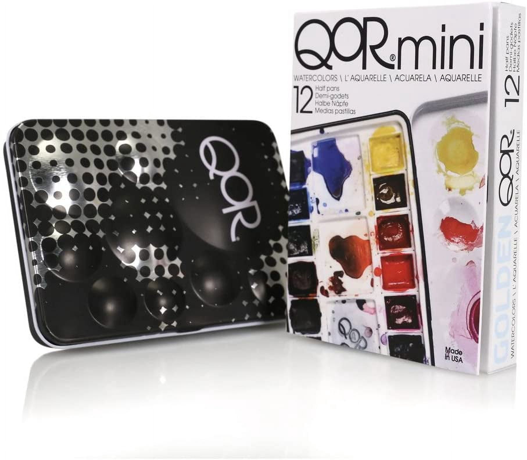 QoR Mini Watercolor Set, 12-Colors, Half-Pan