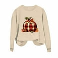 thumbnail image 2 of Inverlee Thanksgiving Sweatshirts for Women Funny Turkey Pumpkin Graphic Sweatshirt Comfy Long Sleeve Loose Fit Shirts Round Neck Tunic Tops Outfit, 2 of 3