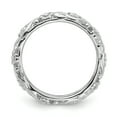 thumbnail image 4 of Stackable Expressions Sterling Silver Rhodium-plated Floral Ring, 4 of 7