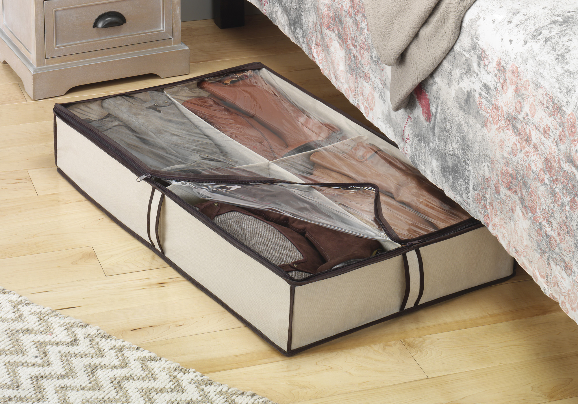Whitmor 4 Section Underbed Boot Bag - Bedroom - Canvas - 23" x 37" x 6" For Adult Use - image 4 of 5