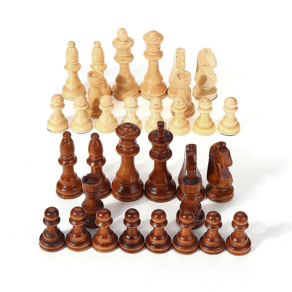 32pcs Chess Large 82mm Game Set Weighted Pieces Inlaid Wooden Hand Crafted 