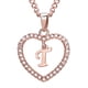 thumbnail image 3 of Collar con colgante de corazón de cristal de oro rosa 26 letras Qarigey, 3 of 5