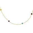 thumbnail image 2 of JewelStop 14k Yellow Gold Multi Color Round Faceted Semi Precious Station Stones Chain Link - 16 Inches, 2 of 3