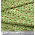 thumbnail image 3 of Soimoi Tissu Rayonne Feuilles & Coquelicot Imprimé Floral 1 Yard 42 Inch Wide, 3 of 6