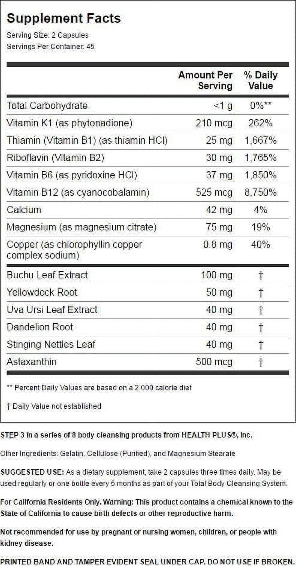 Health Plus Kidney Cleanse 60 Caps