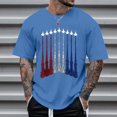 thumbnail image 4 of Caqnni American 1776 Shirt Men Distressed American Flag Patriotic Short Sleeve Independence Day T-Shirt(Light Blue,3XL), 4 of 4