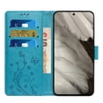thumbnail image 7 of Designed for Google Pixel 8 Case, Wrist Strap Flip Kickstand PU Leather Wallet Case Cash Card Slots Holder, Protective Shockproof Pattern Women Cover for Google Pixel 8, Blue, 7 of 7