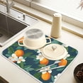 thumbnail image 2 of Yayeee Dish Drying Mat for Kitchen Counter 16" x 18" Microfiber Super Absorbent Coffee Decorative Pad, Orange Fruit, 2 of 9