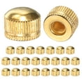 thumbnail image 1 of 25-Pack Threaded Cap Nuts, M6x14mm Screw Caps for Light Fixture, Female Knurled Knob Nut for Ceiling Light Cover Replacement [Bright Gold], 1 of 7