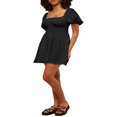 thumbnail image 3 of MesaSe Femmes Cou Carré Puff Robe Mini-A-Line Robes d'Été Cravate Robe de Soleil Mini Robe, 3 of 9