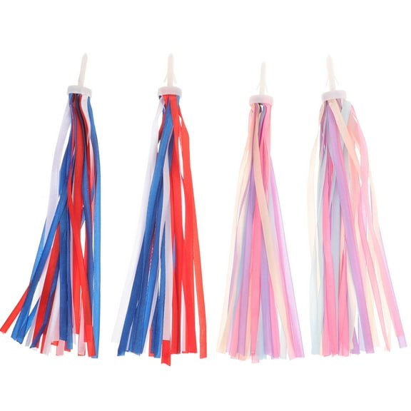 UPOUART Bike Handlebar Streamers Decorative Tassel Bright Design 4Pcs 9.8x2.8in Cloth