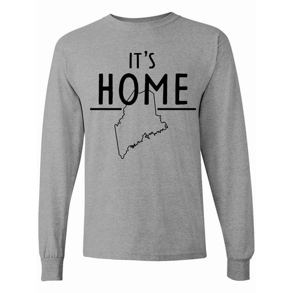 Inktastic It's Home Maine State Outline Long Sleeve T-Shirt