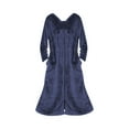 thumbnail image 2 of WTXUE Night Gown And Robe Sets Cotton Nightgowns Flannel Robe Zipper Front Robes Full Length Bathrobe Flannel Warm Housecoat Nightgown Sleepwear Pajamas Long Nightgowns Night Gown Soft Comfy Navy XXL, 2 of 9