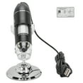thumbnail image 1 of Microscopio digital USB de 1600 aumentos, microscopio electrónico portátil ajustable de 8 LED con soporte, 1 of 5