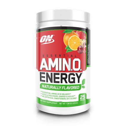 Optimum Nutrition Amino Energy Naturally Flavored Pre Workout + Essential Amino Acids, Fruit Punch, 25