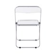 thumbnail image 5 of Transparent Folding Chair, Modern Accent Side Chair Clear Armless Chair Office Chair with Chrome Finish Steel Frame & Plastic Seat, Comfy Event Chair Outdoor Dining Chair with Powder Coated, White, 5 of 7