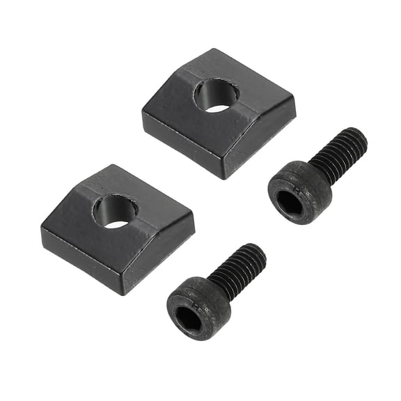 Guitar Locking Nut Clamp and Screws Metal Guitar String Block Nut Fittings Black for Tremolo Bridge 6 Pack