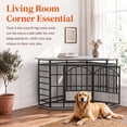 thumbnail image 3 of Fowroa 52 Inch Wooden Corner Dog Crate Furniture, Indoor Decorative Dog Kennel for Large Dogs, Gray, 3 of 13