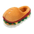 thumbnail image 3 of Yunhgft Hamburger Winter Plush Slippers Casual Cute Home Shoes for Travel Bedroom Adults EU Size 40 to 41, 3 of 9
