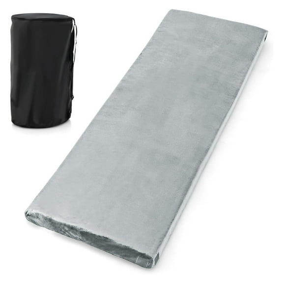 Memory Foam Camping Mattress, Roll Up Travel Mattress w/Carry Bag, Removable Cover, Plush Surface, Anti-Slip Bottom, 72” Portable Foldable Floor Mat for Camping Car Travel Gray Black