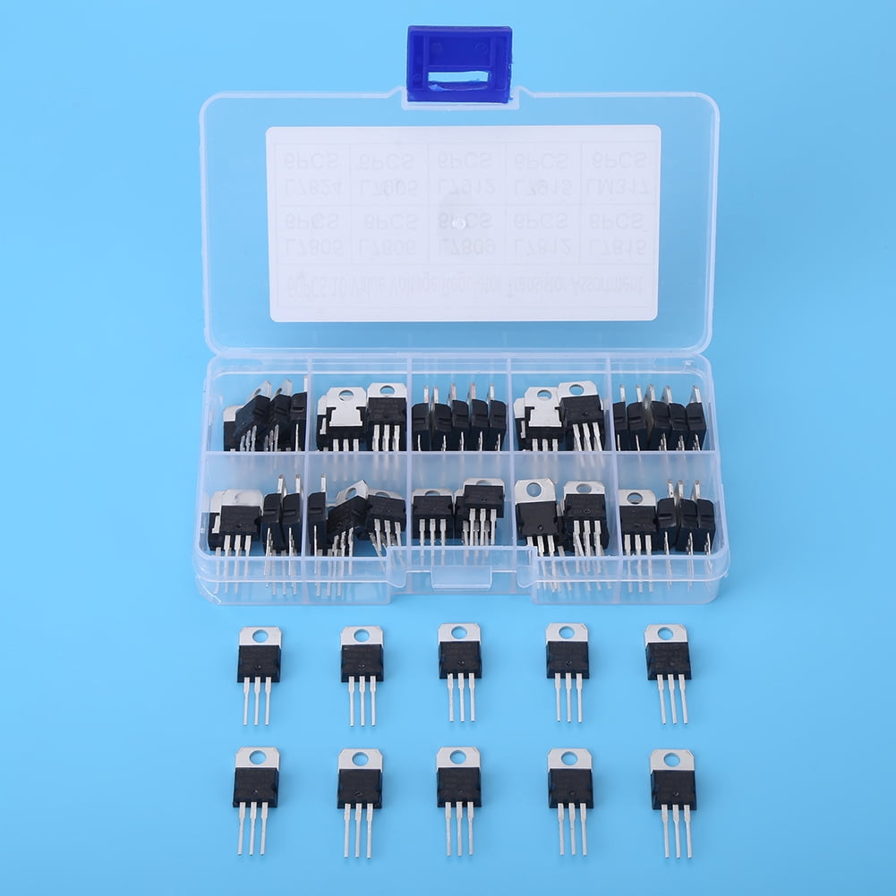 LYUMO 60pcs 10 Values L7805CVLM317t Transistor Assortment Kit Set With