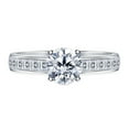 thumbnail image 2 of Moissanite Engagement Ring in 18k White Gold Plated / 5.60 Ct Moissanite Round and Princess Cut Ring / Solitaire Moissanite Ring / Promise Ring, 2 of 3