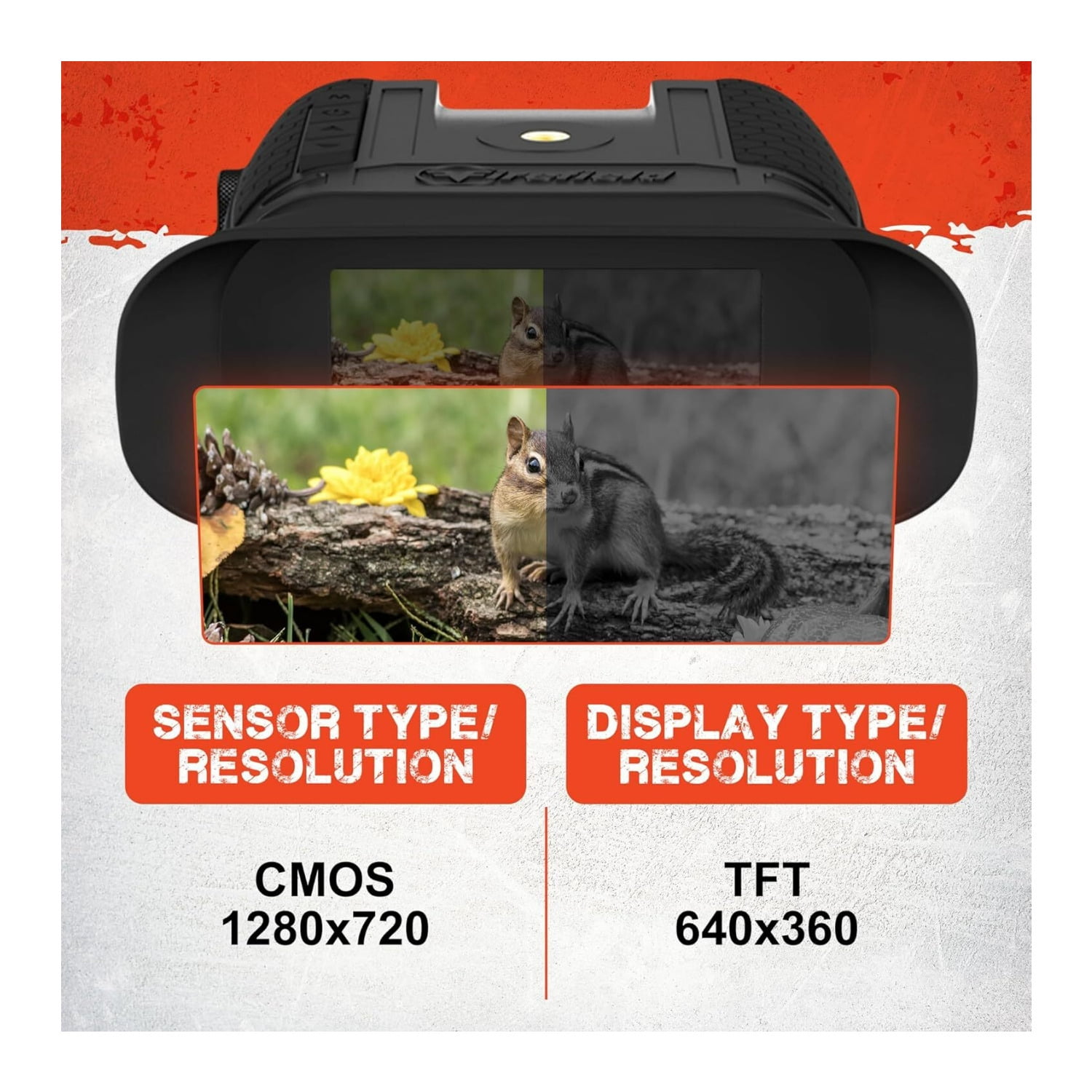 Firefield Hexcore HD 1-3x Digital Night Vision Binocular with 1280x720 Sensor, IR Illuminator, Photo and Video Recording, and 8-Hour Battery (Black)