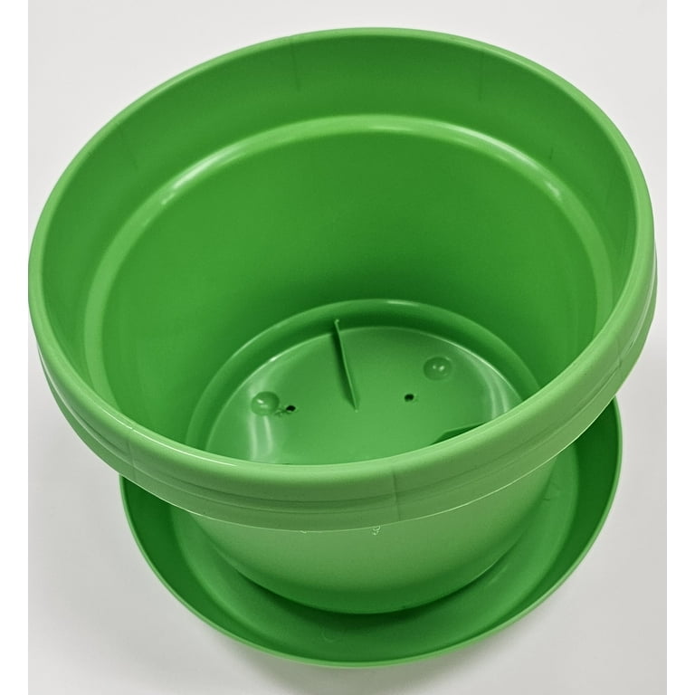 Austin Planter 7 in. Flower Pot with Saucer Colored Lime Green - Polypropylene - Pack of 5