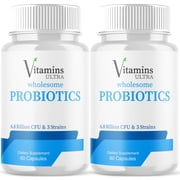 (2 Pack) Vitamins Ultra Wholesome Probiotics 51 Billion CFU and 18 Strains for Women Men