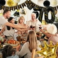 thumbnail image 6 of Black Gold Happy 70th Birthday Balloons, 60th Birthday Decorations Black Gold Happy Birthday Banner Number 70 Foil Balloon 70 Years Old Party Supplies for Father Mother 70th Birthday, 6 of 7