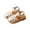 White Sandals for Kid, variant on Girl's Braided Strap Flats Open Toe Breathable Flexible with Buckle Closure for Casual Outings and Park Visits Brown 3 Years
