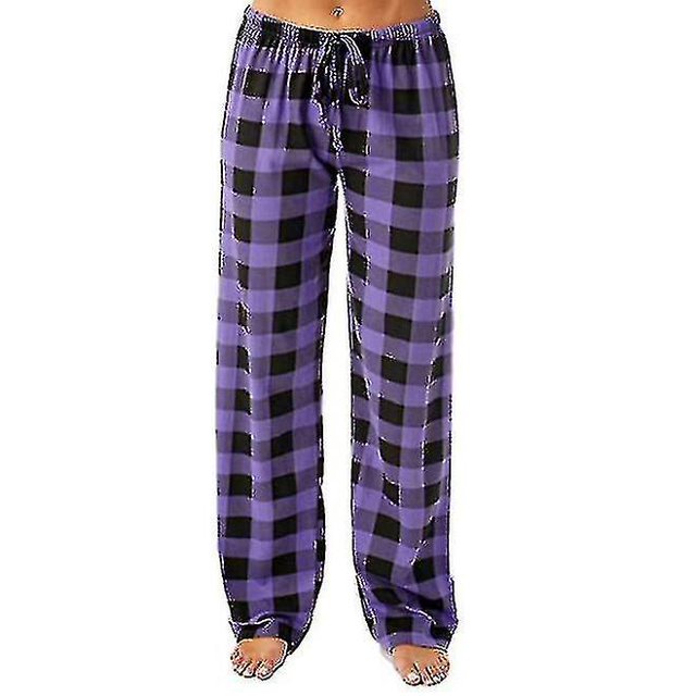 Women Plaid Pajama Pants Sleepwear, Women Lounge Pants Comfy zhangyuxiang LED