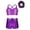 Purple, variant on Kids Girls Dance Workout Cami Tops with Bottoms 2Pcs Gymnastics Tracksuit Athletic Outfit Set Pink 10