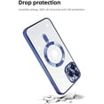 thumbnail image 5 of Plating Case for iPhone 15 with Camera Lens Protector,Anti-Scratch Shockproof Slim Protective Case, Ideal for Women and Men，Compatible for iPhone 15, Navy Blue, 5 of 13
