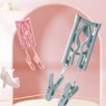 thumbnail image 3 of Walbest Travel Hanger with 2pcs Clips Portable Folding Clothes Hanger, Plastic Space Saving Foldable Drying Rack for Scarves Suits Trousers Pants Shirts Socks Underwear Travel Home Clothes, 1pc, 3 of 7