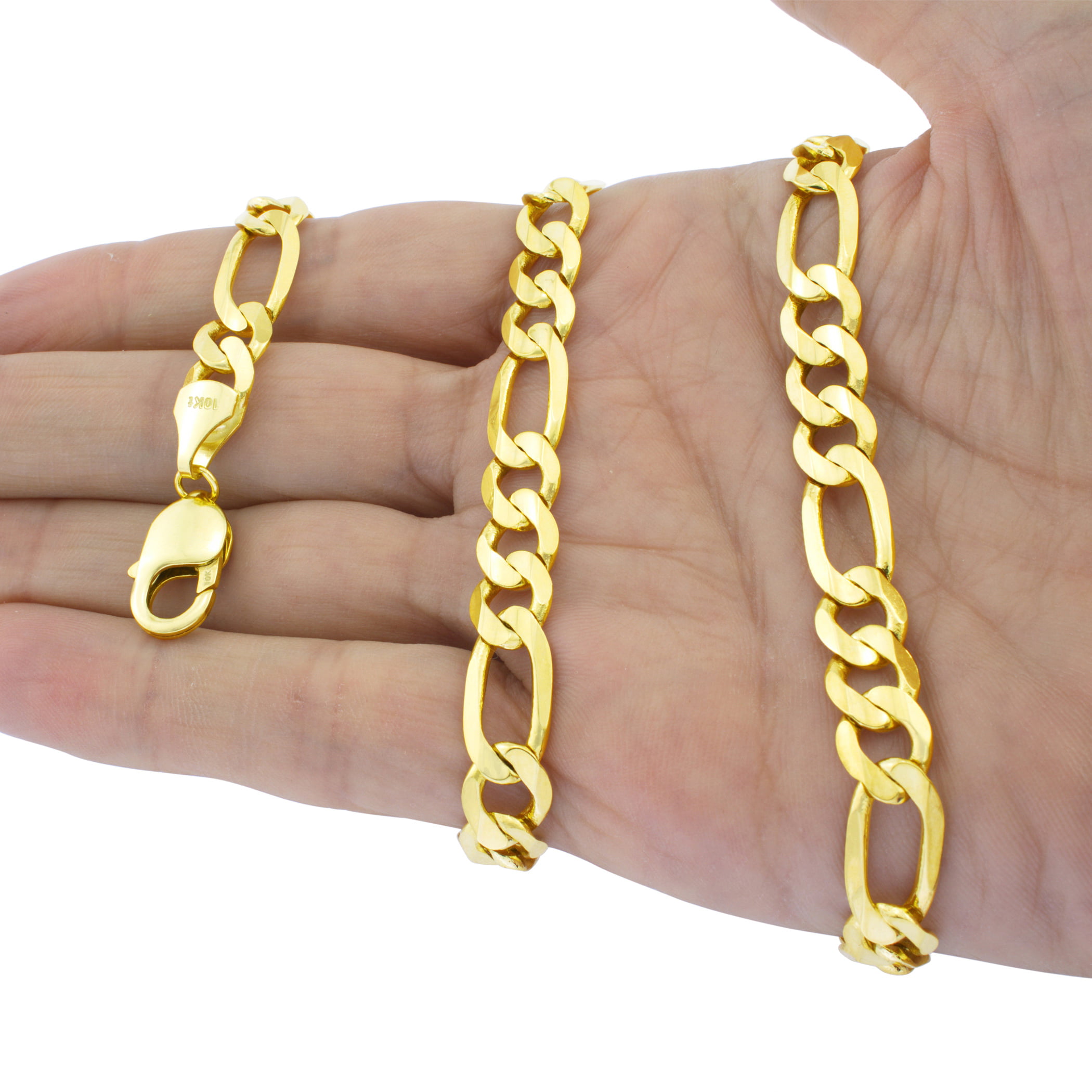 9 mm Figaro Chain Link Necklace for Men Boys Heavy 316L Gold Plated  Stainless Steel Gold Color 24 Inch - TB-TN-0010