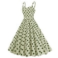 thumbnail image 2 of LYEAA Womens Dresses for Wedding Guest Plus Size Sleeveless Formal Elegant Loose Knee Length A Line Dresses Polka Dots Bow 1950s Vintage Prom Birthday Flowy Summer Ball Gown Party Dresses Green L, 2 of 4