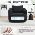 thumbnail image 5 of Swivel Accent Chair,360° Round Upholstered Armchair with One Soft Pillow,Teddy Fleece High-Resilience Sponge Single Sofa for Living Room, Bedroom, Apartment,No Assembly,Black, 5 of 12