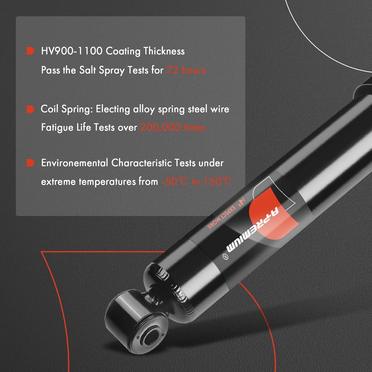 A-Premium Front Pair (2) Shock Absorber Compatible with Acura SLX 1996-1999 & Isuzu Trooper 1992-2002, VehiCROSS 1999-2001, Driver and Passenger Side