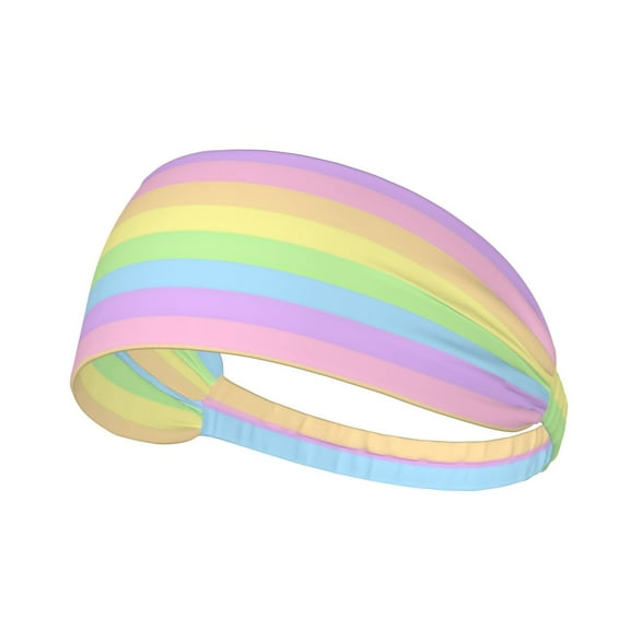 Pastel Rainbow Striped Sweatbands Non Slip Headbands For Fashion Workout Yoga Sports Elastic Bands Exercise